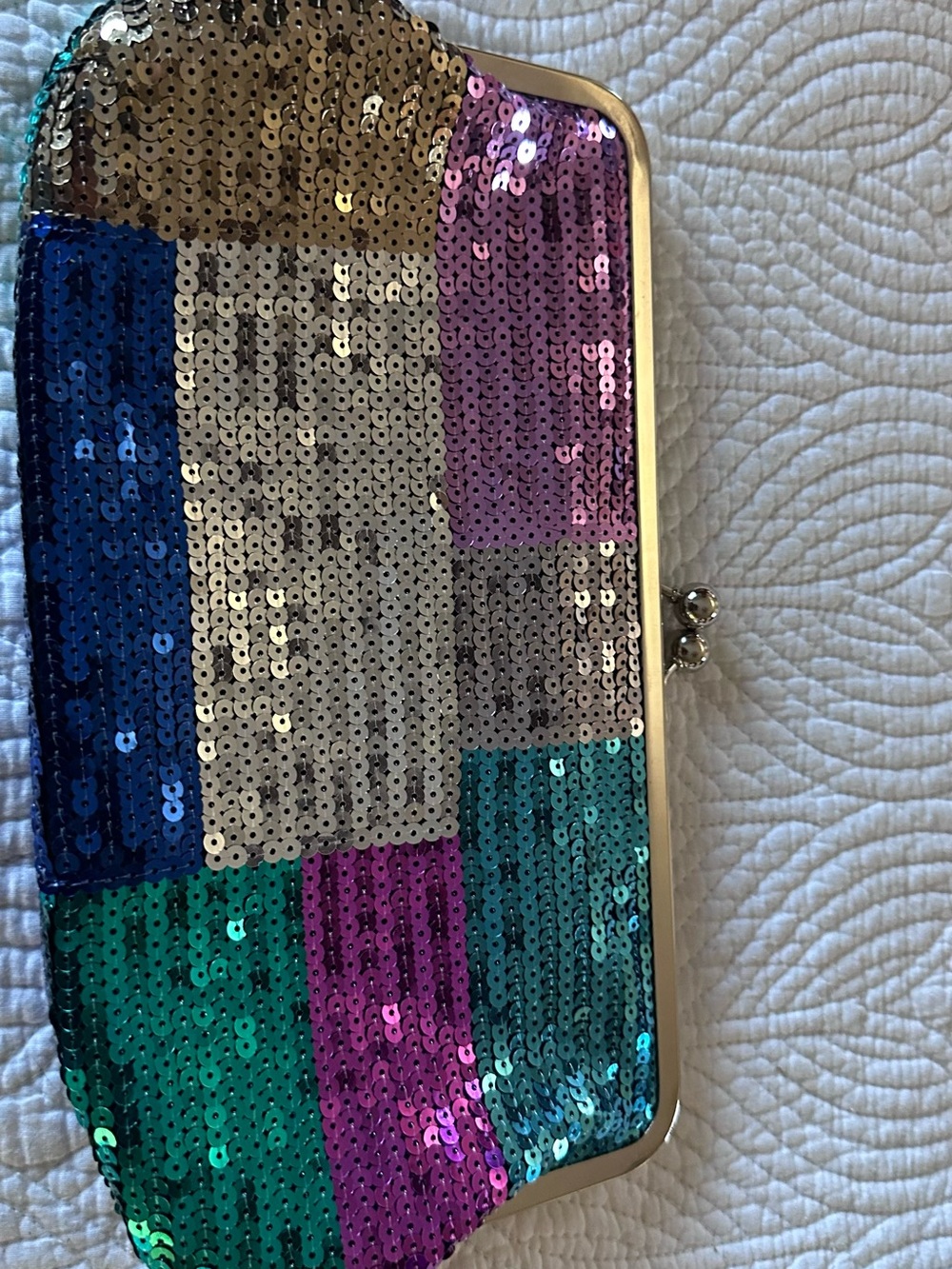 Aldo Multicolor Sequin Patchwork Clutch